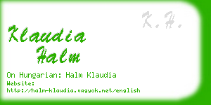 klaudia halm business card